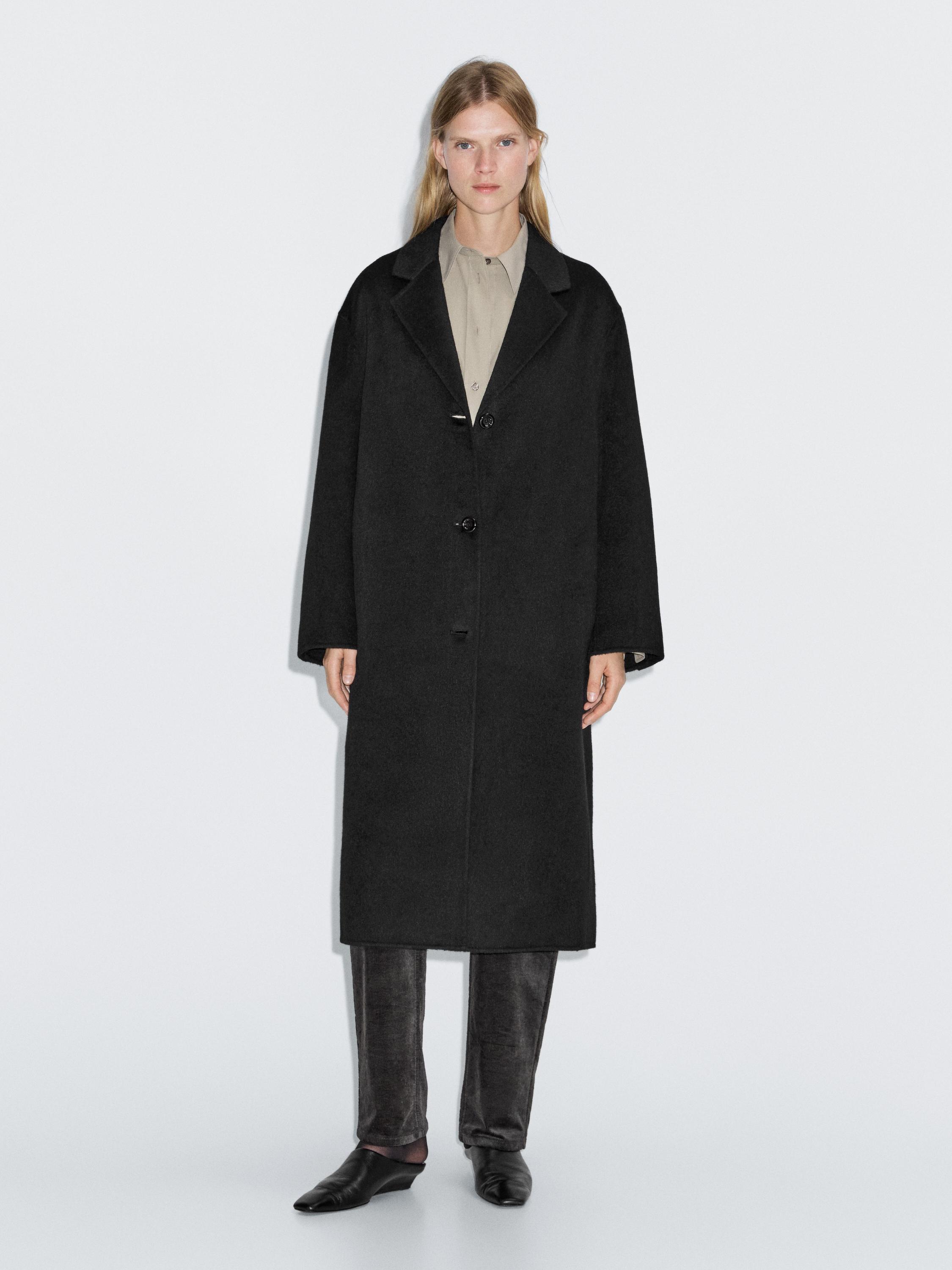 Long wool blend coat